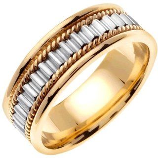 14K Gold Women's Gear Pattern Wedding Band (7mm) Jewelry