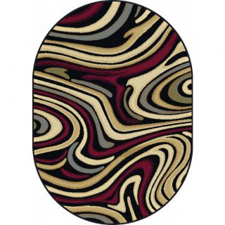 Lagoon Charcoal Oval Contemporary Area Rug