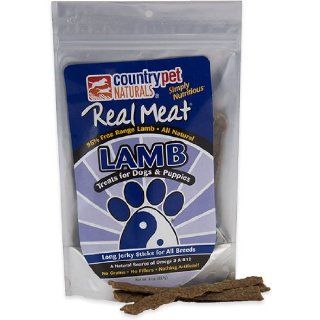 THE REAL MEAT COMPANY 828030 Dog Jerky Lamb Strips Treat, Long, 8 Ounce  Pet Jerky Treats 