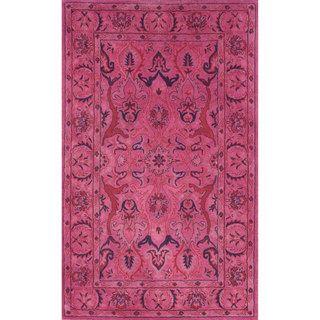 Nuloom Handmade Persian Overdyed Pink Wool Rug (76 X 96)