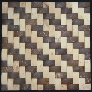 Natural Tan/ Dark Brown Convex Coconut Wall Tile