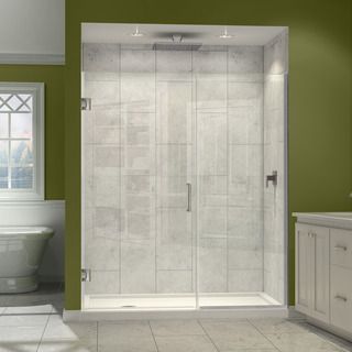 Dreamline Unidoor Plus 72 In. H X 44   45 In. W Frameless Hinged Shower Door, Clear Glass