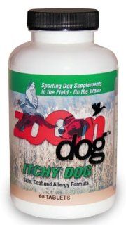 Zoom Dog Itchy Dog Skin, Coat Allergy Formula (60 Tabs)  Pet Itch Remedies 