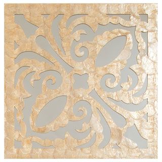 Selections By Chaumont Gold Smoke Medallion Design Capiz Mirror
