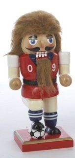 6.5" Soccer Player in Red and Blue Uniform Wooden Christmas Nutcracker   Decorative Christmas Nutcrackers
