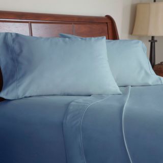 Windsor Lavish Home Cotton Blend Sateen 600 Thread Count Queen size Sheet Set Blue Size Queen