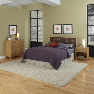 Home Styles The Rave Full/ Queen Headboard, Night Stand, And Chest Oak Size Queen