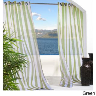Escape Escape Stripe Grommet Top Indoor/ Outdoor Curtain Panel Pair Grey Size 54 x 96