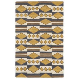 Flatweave Tribeca Mustard Wool Rug (9 X 12)