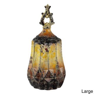 Vintage Yellow Ceramic Vase Decorative Accessory