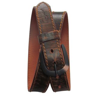 Amerileather Mens Rust Topstitched Cowhide Traveler Belt