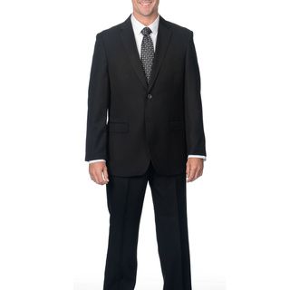 San Malone Caravelli Mens Black Notch Collar 2 button Suit Black Size 36R