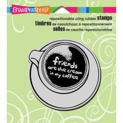 Stampendous Cling Rubber Stamp 3.5 X4 Sheet   Friends Cup