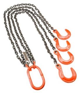 Mazzella QOF Welded Alloy Chain Sling, Fixed Leg, Grade 100, 9' Length, 1/2" Chain Size, 26000 lbs Load Capacity at 60 Industrial Chain Slings