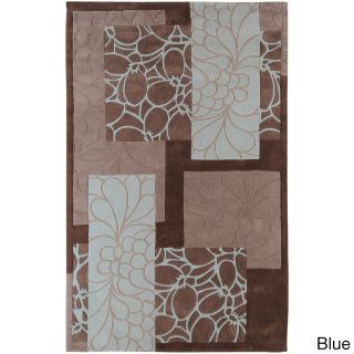 Surya Carpet, Inc. Hand tufted Floral Outline Area Rug (9 X 13) Blue Size 9 x 13