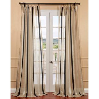 Eff Natural Linen Blend Stripe Sheer Curtain Panel Multi Size 50 x 108