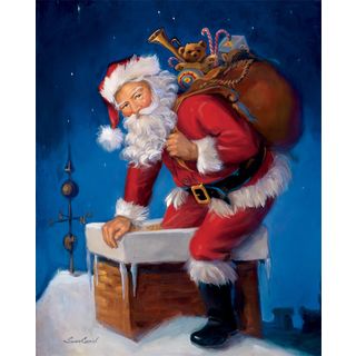 Here Comes Santa Christmas Holiday Print Art