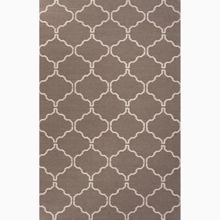 Hand made Moroccan Pattern Gray/ Ivory Wool Rug (2x3)
