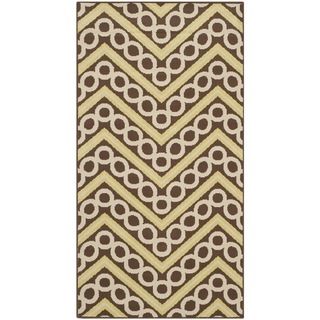 Safavieh Indoor/ Outdoor Hampton Brown/ Ivory Geometric Pattern Rug (4 X 6)