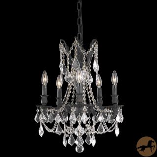 Christopher Knight Home Meilen 5 light Royal Cut Crystal And Antique Bronze Chandelier