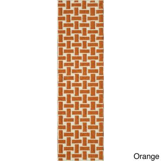 Mersa Bricks Flat Weave Wool Dhurry Rug (23 X 8)