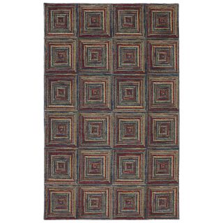 Woven Karastan Woolrich Sedgewick Black Wool Rug (86 X 116)