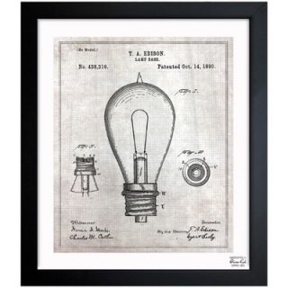 Oliver Gal Edison Lamp Base 1890 Framed Graphic Art 1B00262_15x18/1B00262_26x