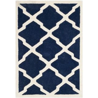 Contemporary Safavieh Handmade Moroccan Chatham Dark Blue/ Ivory Wool Rug (3 X 5)