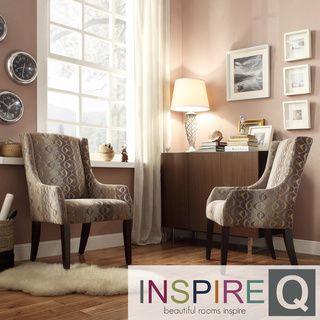 Inspire Q Jourdan Oval Chain Sloped Arm Hostess Chair