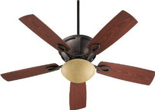 Quorum International 141525 944 Stanton Patio Ceiling Fan with Rosewood ABS Blades and Amber Scavo Glass Light Kit, 52 Inch, Toasted Sienna Finish    