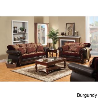 Furniture Of America Traditional Franchesca 2 piece Fabric leatherette Sleeper Sofa Set