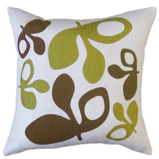 Balanced Design Hand Printed Pods Pillow LPOD Color Green/Chocolate