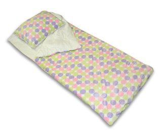 Thro Ltd. Big Dot Collection Microluxe 60 by 65 Sleeping Bag with Attached Pillow, Pink/Purple/Sage Green   Slumber Bags