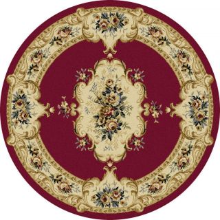 Lagoon Red Traditional Area Rug (53 Round)