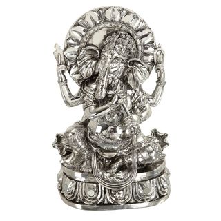 Antique Silver Polystone Ganesh Figure
