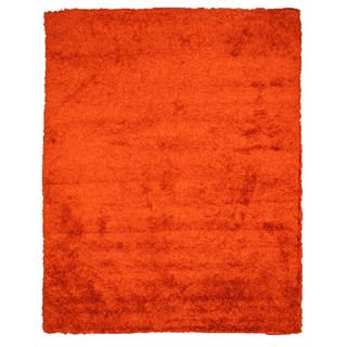 Handmade Shaggy Burnt Orange Wool Blend Rug (5 X 8)