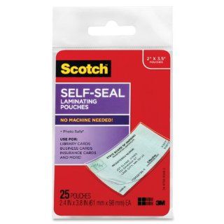Scotch Self Sealing Laminating Pouches, 25 Pack (LS851G), Business Card Size  Laminating Supplies 