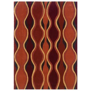 Rust And Grey Geometric Glass Motif Transitional Area Rug (5 X 7)