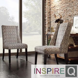 Inspire Q Geneva Mocha Honeycomb Wingback Hostess Chairs (set Of 2)