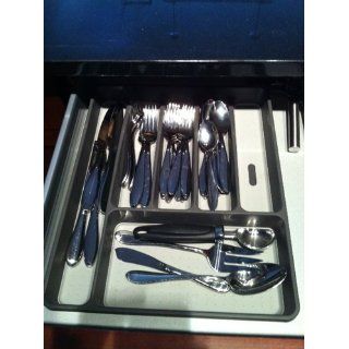 Madesmart 15.875 by 12.75 by 1.875 Inch Large Silverware Tray, Granite   Utensil Organizers
