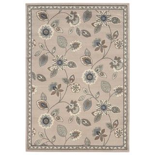 Style Haven Casual Floral Stone/ Blue Area Rug (710 X 10) Beige Size 8 x 10