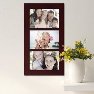 Adeco Adeco 3 opening 4x6 Wood Collage Picture Frame Brown Size 4x6