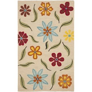 Safavieh Hand tufted Blossom Beige/ Multi Wool Rug (76 X 96)