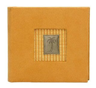 Hom Essence 854 Bookbound Photo Album, Brown Suede with Metal Stamped Palm Tree Icon   Bookshelf Albums