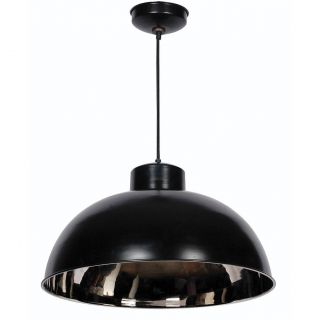 Baltic Black And Nickel 1 light Dome Pendant