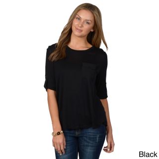 Hailey Jeans Co. Juniors Round Neck Pocket Top