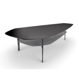 BDI USA Spar Faceted Coffee Table 165 Size Large, Finish Black Top, Shelf /