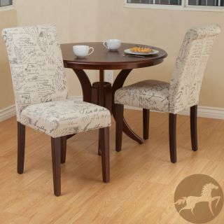 Christopher Knight Home French Beige Printed Linen Dining Chair (set Of 2)