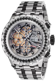 Invicta 15495BWB  Watches,Mens Jason Taylor/Reserve Silver Tone Steel Case Automatic Chrono Diamond Skeletonized Dial Two Tone SS, Casual Invicta Automatic Watches