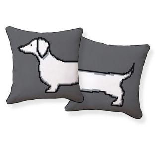 Naked Decor Pixel Dachshund Double Sided Cotton Pillow pixel dachshund